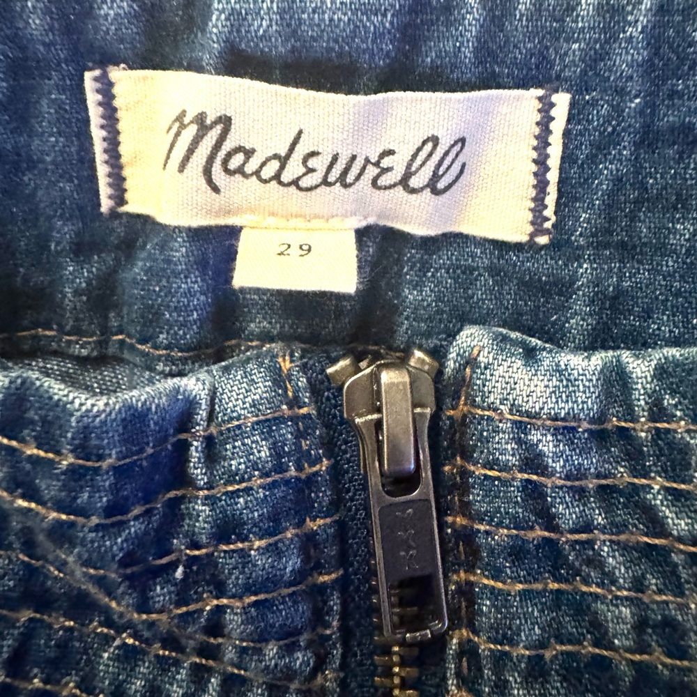 Madewell Rigid Denim Zip Midi Skirt in Farley Wash - Picture 8 of 9